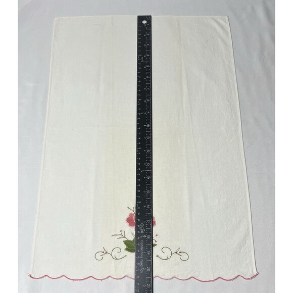 Set Of 3 vintage napkins table linen floral scalloped edge spring Farmhouse LN - Picture 5 of 14